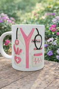 Taza Personalizada Enfermera/Doctora Rosa con Nombre - Regalo especial Para Enfermeras o doctoras
