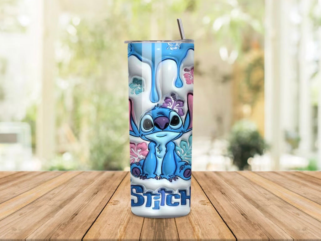 💙🌺 Vaso Térmico 20 oz Stitch Cute Blue Edition