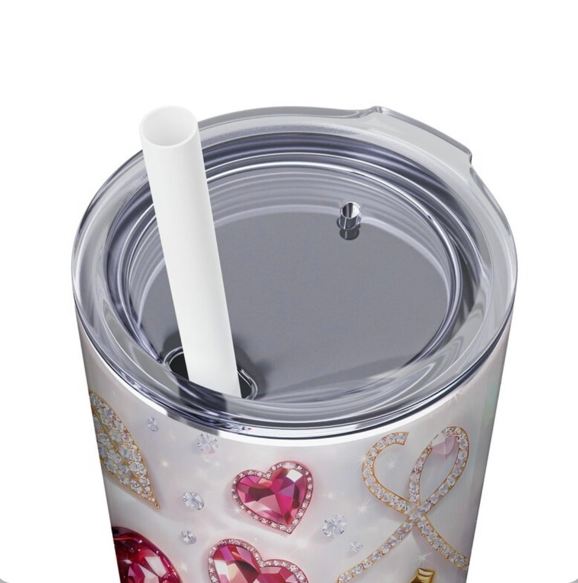 Vaso Térmico 20 oz Cherry Glam – Cerezas Brillantes y Corazones ✨🍒