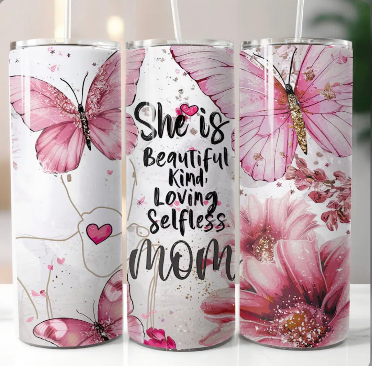 🦋💖 Vaso Térmico 20 oz Mom Butterfly Floral Edition