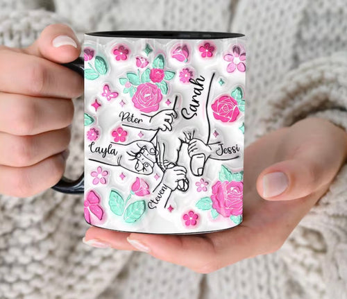 Taza Mamá Floral Con Lazo Rosa - Regalo Especial Para Mamá