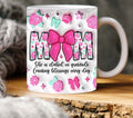 Taza Mamá Floral Con Lazo Rosa - Regalo Especial Para Mamá